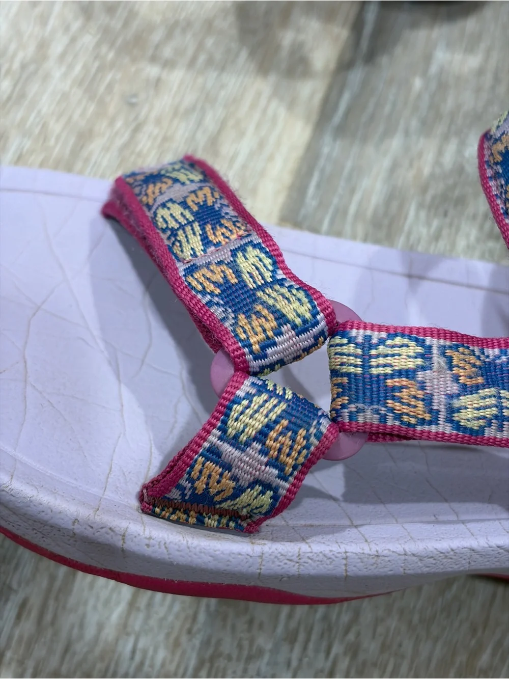 Teva Pink and Blue Patterned Strappy Sandals
